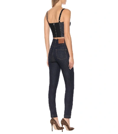 Shop Dolce & Gabbana Denim Bustier In Blue