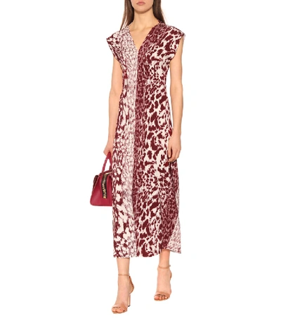 Shop Victoria Beckham Printed Cady Midi Dress In Red
