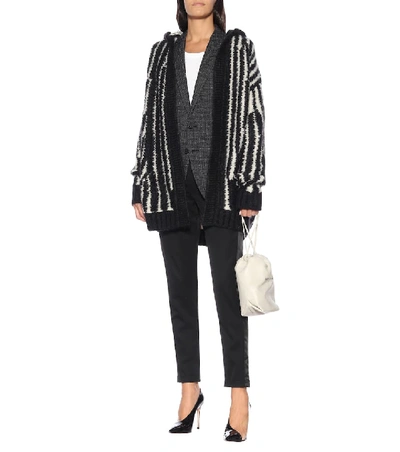 Shop Saint Laurent Mohair-blend Cardigan In Multicoloured