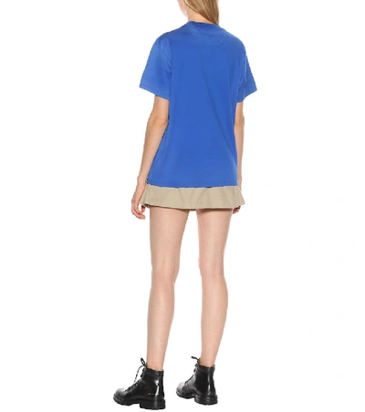 Shop Golden Goose Golden Printed Cotton T-shirt In Blue