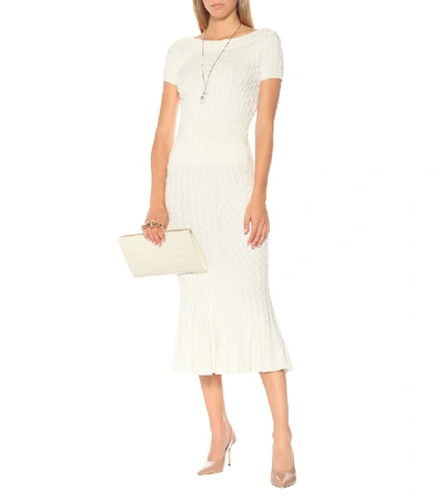 Shop Alexander Mcqueen Wool-blend Pencil Skirt In White