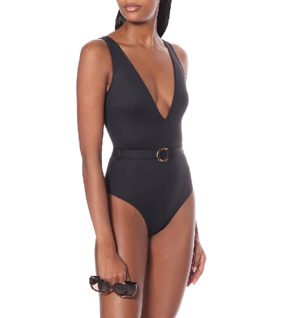 Shop Melissa Odabash Belize Belted Swimsuit In Black