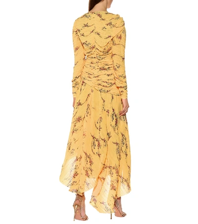 Shop Preen By Thornton Bregazzi Sandra Pleated Georgette Dress In Yellow