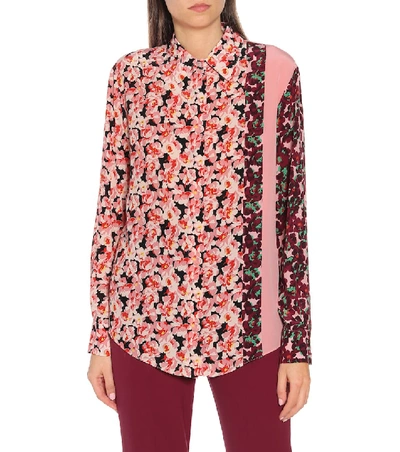 Shop Stella Mccartney Floral Silk Blouse In Pink