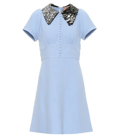 Shop N°21 Embellished-collar Dress In Blue
