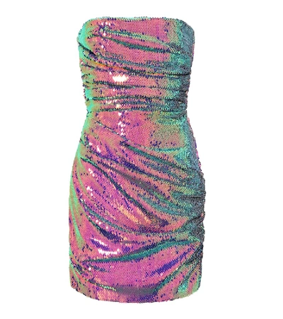 Shop Alex Perry Granger Sequined Minidress In Purple