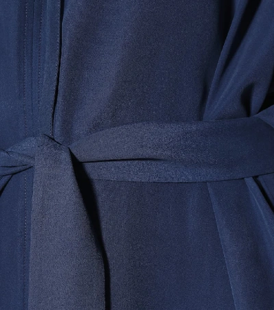 Shop Joseph Koda Silk Midi Dress In Blue