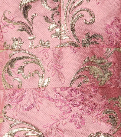 Shop Dolce & Gabbana Brocade Minidress In Pink