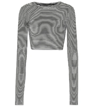 Shop Marc Jacobs Striped Jersey Cropped Top In Black