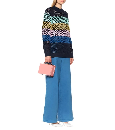 Shop Tibi Crochet Sweater In Multicoloured