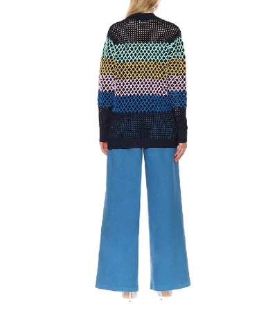 Shop Tibi Crochet Sweater In Multicoloured