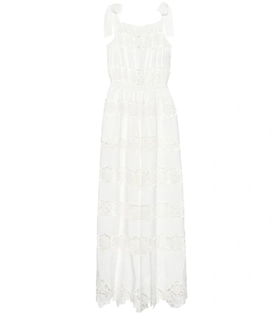 Shop Dolce & Gabbana Wide-leg Lace Jumpsuit In White