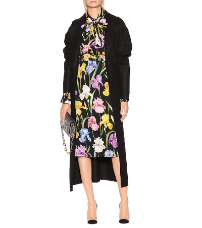 Shop Dolce & Gabbana Floral-printed Silk Midi Skirt In Multicoloured