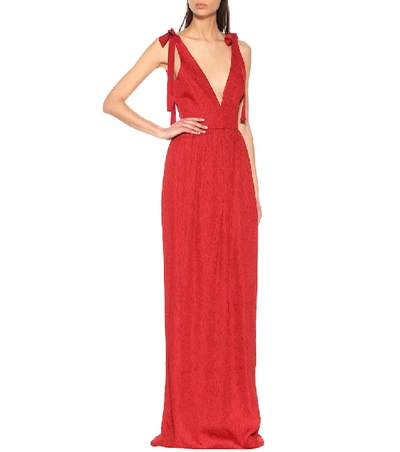 Shop Rebecca Vallance Harlow Bow Maxi Dress In Red