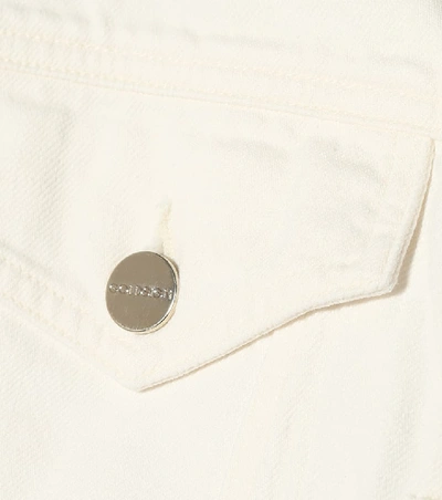 Shop Goldsign Waisted Denim Jacket In White