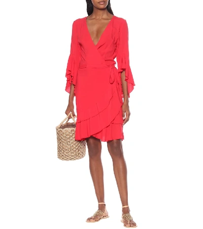 Shop Melissa Odabash Kirsty Mini Wrap Dress In Red