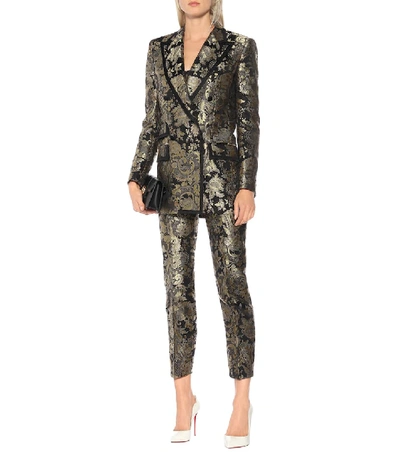 Shop Dolce & Gabbana Metallic Silk-blend Jacquard Blazer