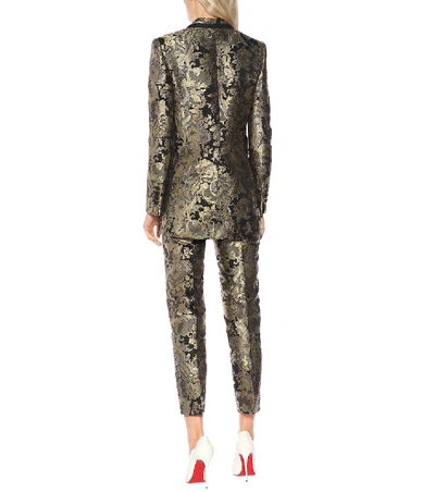 Shop Dolce & Gabbana Metallic Silk-blend Jacquard Blazer