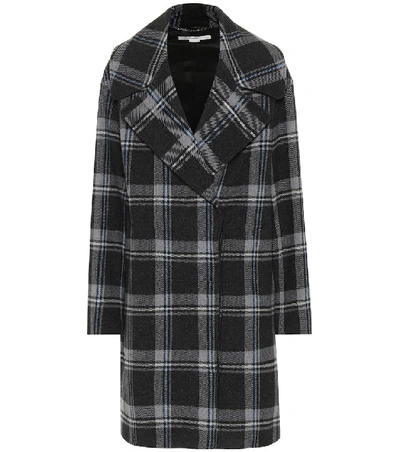 Shop Stella Mccartney Checked Wool Coat In Grey