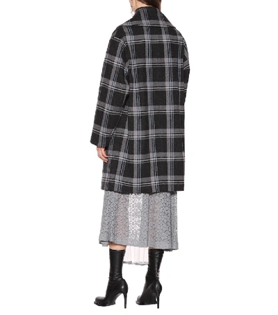 Shop Stella Mccartney Checked Wool Coat In Grey