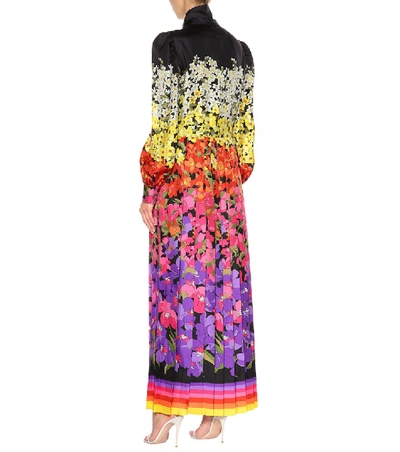 Shop Gucci Floral Silk Maxi Dress In Multicoloured