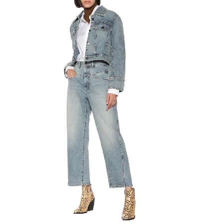 Shop Colovos High-rise Straight-leg Jeans In Blue
