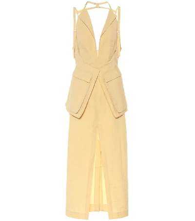 Shop Jacquemus La Robe Ascea Midi Dress In Yellow