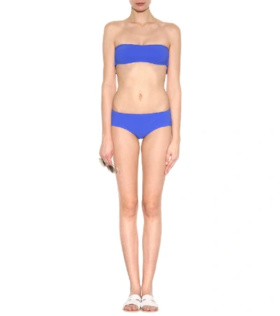 Shop Araks Maya Bandeau Bikini Top In Blue