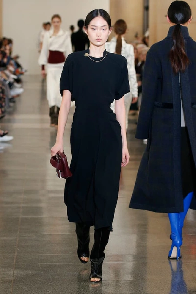 Shop Victoria Beckham Embellished Midi Dress In Black