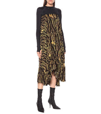 Shop Marine Serre Printed Midi Dress In Yellow