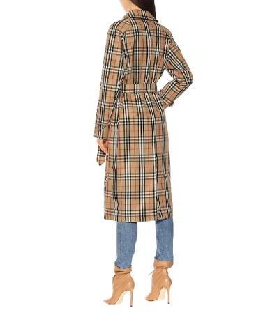 Shop Burberry Vintage Check Trench Coat In Beige