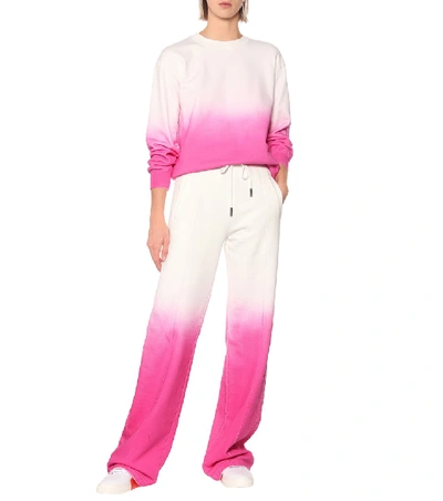 Shop Off-white Logo Cotton-jersey Sweatshirt In Pink