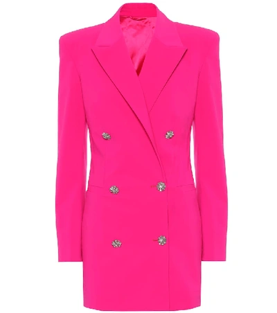 Shop Attico Stretch-wool Blazer Dress In Pink