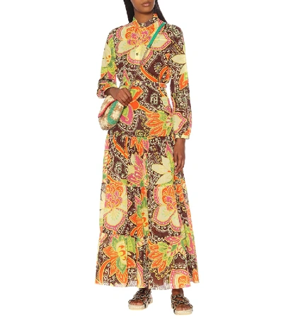 Shop Gucci Printed Cotton Maxi Dress In Multicoloured