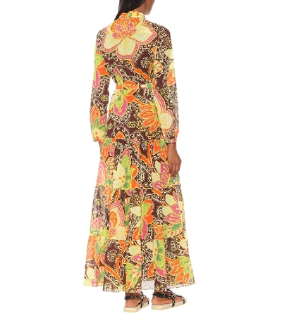 Shop Gucci Printed Cotton Maxi Dress In Multicoloured
