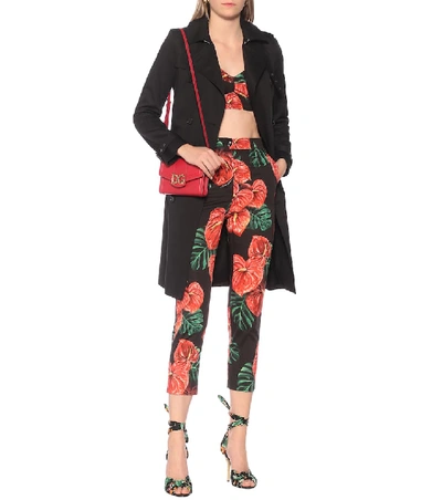 Shop Dolce & Gabbana Floral Cotton-blend Bustier In Black