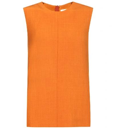 Shop Victoria Victoria Beckham Sleeveless Wool-blend Top In Orange