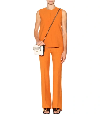 Shop Victoria Victoria Beckham Sleeveless Wool-blend Top In Orange