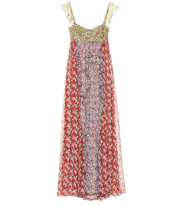 printed silk gown