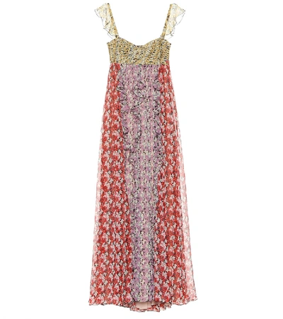 Shop Valentino Floral-printed Silk Gown In Multicoloured