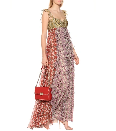 Shop Valentino Floral-printed Silk Gown In Multicoloured