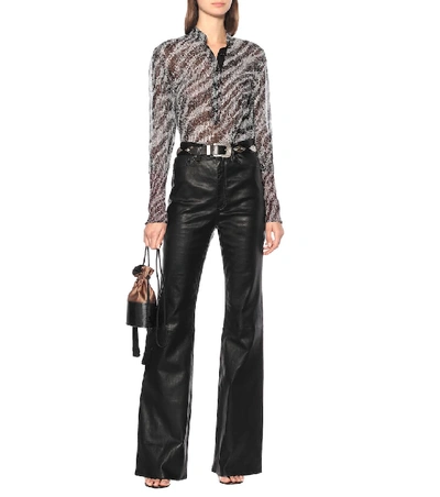 Shop Rag & Bone Jane High-rise Flared Leather Pants In Black