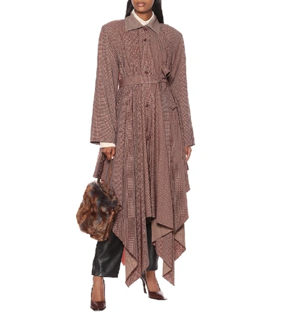 Shop Acne Studios Checked Wool-blend Coat In Brown