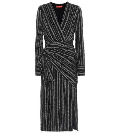 Shop Altuzarra Sparks Striped Silk-blend Dress In Black
