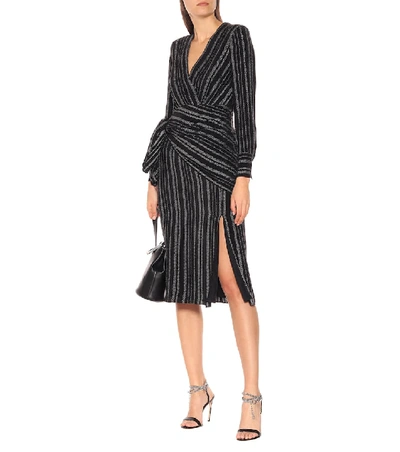 Shop Altuzarra Sparks Striped Silk-blend Dress In Black