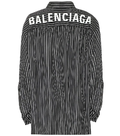 Shop Balenciaga Scarf Striped Shirt In Black