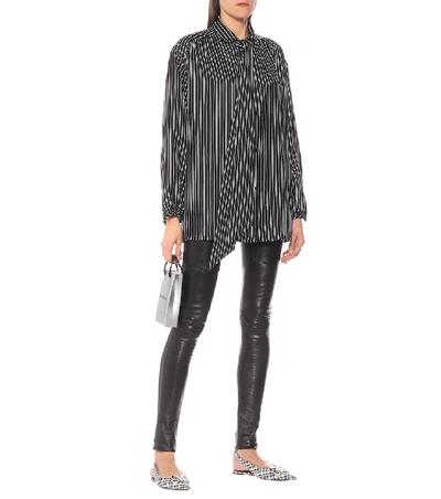 Shop Balenciaga Scarf Striped Shirt In Black