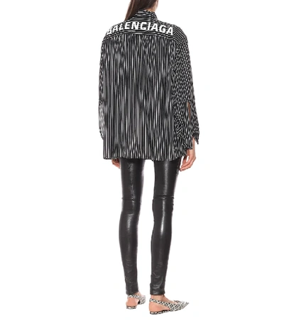 Shop Balenciaga Scarf Striped Shirt In Black