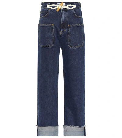 Shop Jw Anderson Toggle Wide-leg Jeans In Blue