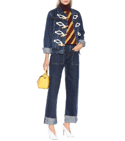 Shop Jw Anderson Toggle Wide-leg Jeans In Blue